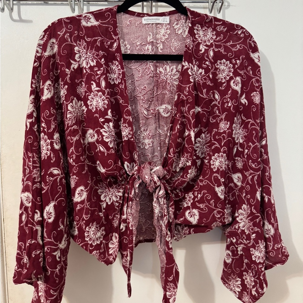 Floral Tie-Front Cardigan